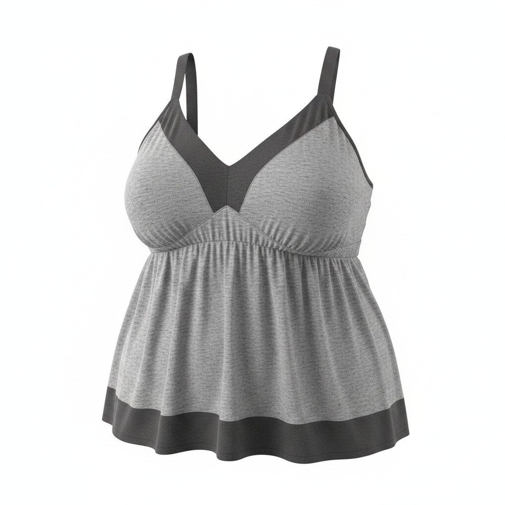 Cacique Grey Marl V-Neck Empire Waist Camisole Sleep Top‎ Plus Size Loungewear